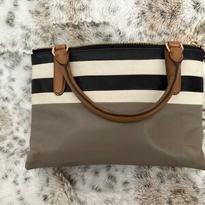 Coach Borough Bag Colorblock Charming Striped Leather Handbag